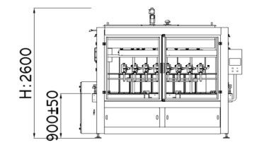 Máquina de rellenar líquida química solvente 1-5L automático 1800 BPH de 12 bocas