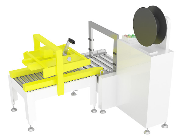 12-15 Cajas Min Cajas de cartón Máquina de sellado con cinta adhesiva Cajas corrugadas Máquina de cinta MH-FJ-1A+MH-101B