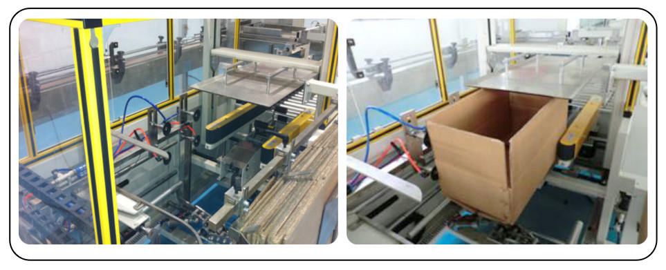 Máquina automática de cartón erector de cartón abierto para la industria agroquímica línea de llenado de botellas